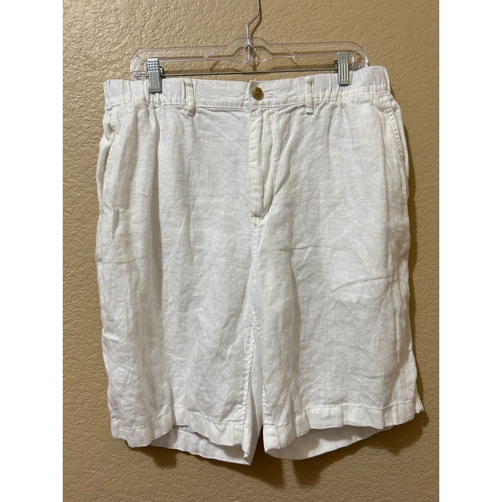 Caribbean Mens Shorts Size 38 Linen Quiet Luxury Beachy Lounge Travel Polo Light
